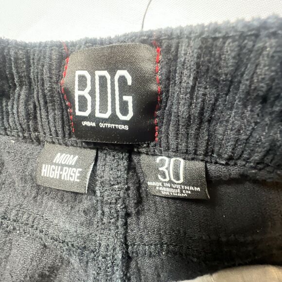 BDG Urban Outfitters Womens Mom High Rise Corduroy Pants Size 30 Black Straight - Picture 6 of 11